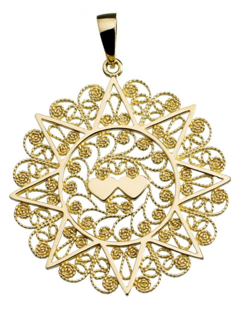 Ciondolo Presentosa Cod. PT4C Oro Giallo 750‰ - diam. 3,8 cm